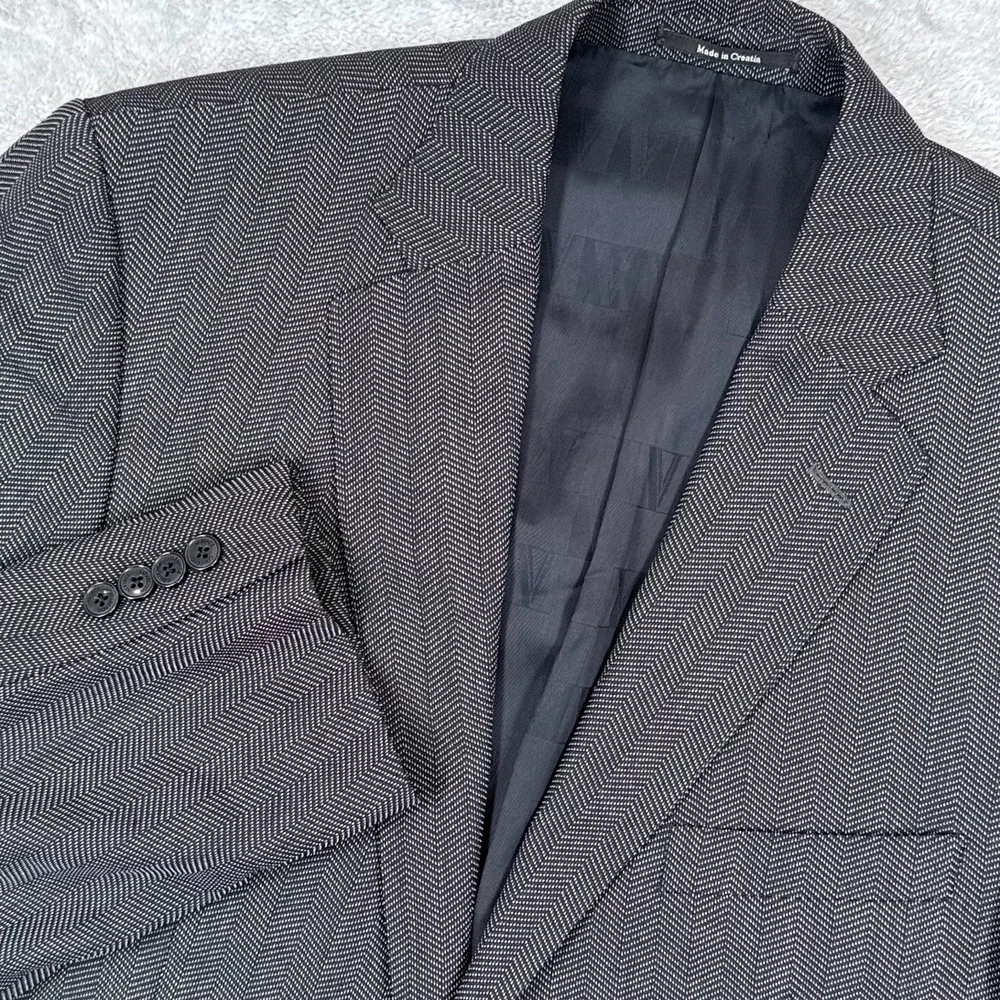 Versace Collection 100% Wool Herringbone Blazer Mens 42 US Sport Coat Jacket